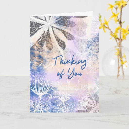 True Blue – Wasserfarbenes Blumengruß Karte (Gelbe Blume)