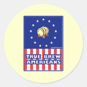 True Brew Wine Amerikaner Runder Aufkleber