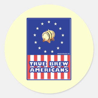 True Brew Wine Amerikaner Runder Aufkleber