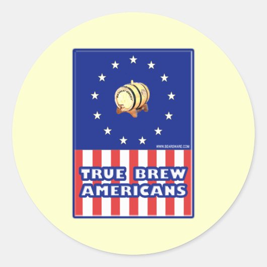 True Brew Wine Amerikaner Runder Aufkleber (Vorderseite)