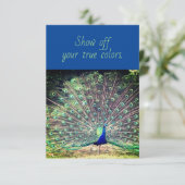 True Colors Peacock Flat Grußkarte Karte (Stehend Vorderseite)