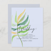 True Colors TROPICAL LEAF Budget Hochzeit lädt ein (Vorne/Hinten)