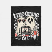 True Crime And Chill Funny Halloween, Cute Ghost H Fleecedecke (Vorderseite)