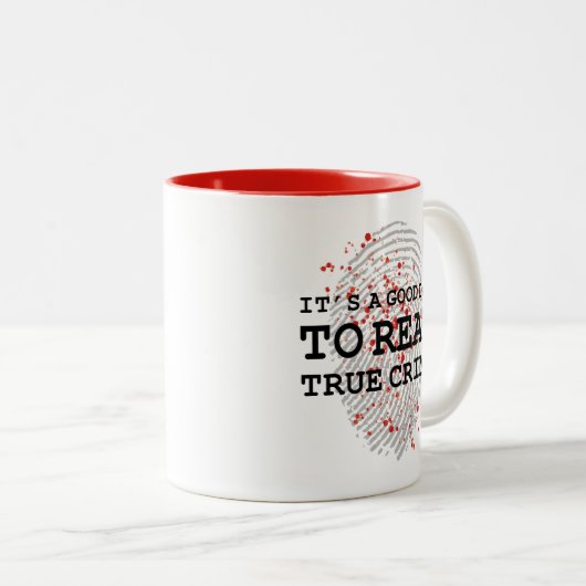 True Crime Book Lover Reader Zweifarbige Tasse (VorderseiteRechts)