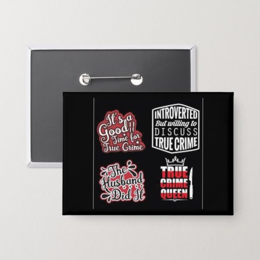 True Crime Fanatic Button (Vorderseite/Rückseite)