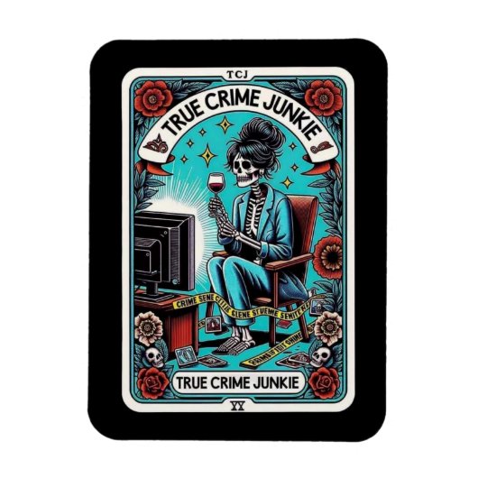 True Crime Junkie Tarot Card Magnet (Vertikal)
