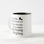 True Crime oder Holiday Movies Ristorante Al Pento Zweifarbige Tasse (Vorderseite Links)