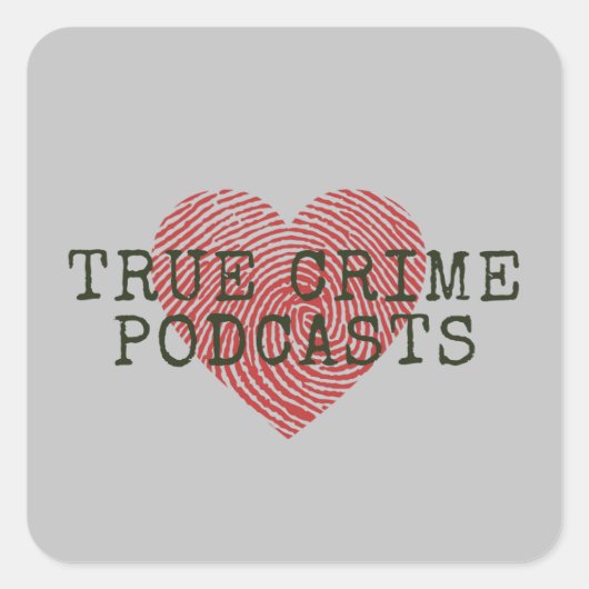 True Crime Podcast Lover Quadratischer Aufkleber (Vorderseite)