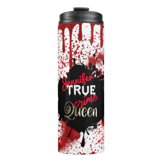 True Crime Queen Personalisiert Thermosbecher (Vorderseite)