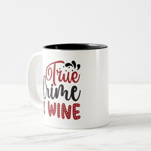 True Crime & Wine Zweifarbige Tasse (Vorderseite Links)