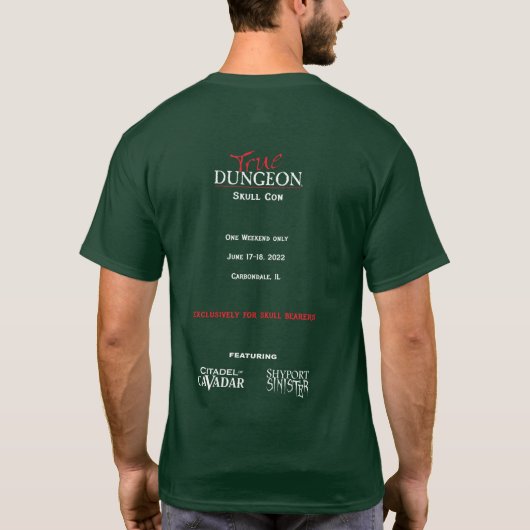 True Dungeon - Skull Con - dunkelgrüner T - Shirt (Rückseite)