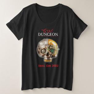 True Dungeon - Skull Con - Ladys Black Scoop Große Größe T-Shirt