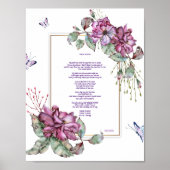 True Faith Lila Floral Poster 8.5 x 11 (Vorne)