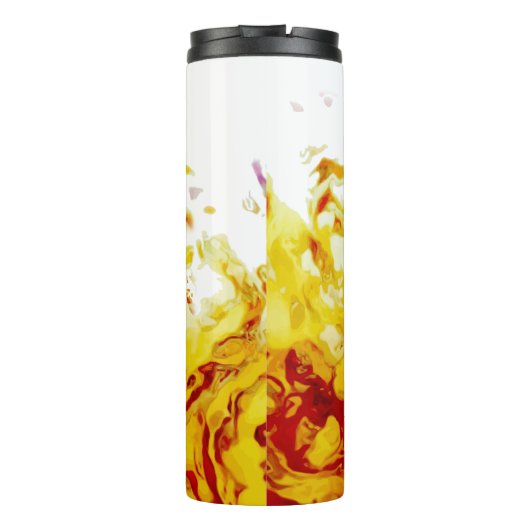 True Flames yellow black red orange fire Thermosbecher (Rückseite)