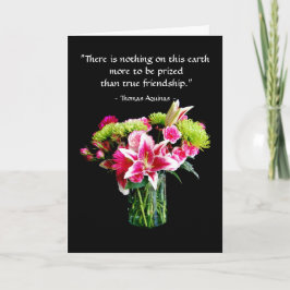 True Friend Happy Birthday, Stargazer Lily Bouquet Karte