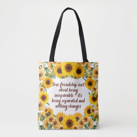 True Friendship Quote Tote Bag – Trendy & Creative Tasche (Vorderseite)