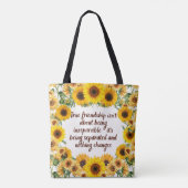 True Friendship Quote Tote Bag – Trendy & Creative Tasche (Rückseite)