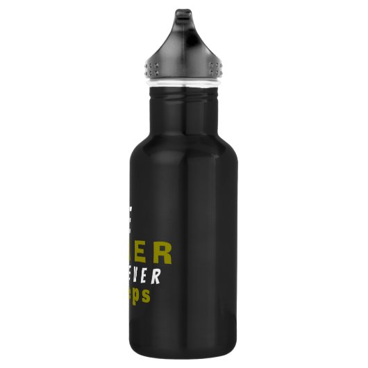 True Gamer schläft nie feines Zitat schwarz Edelstahlflasche (Rechts)