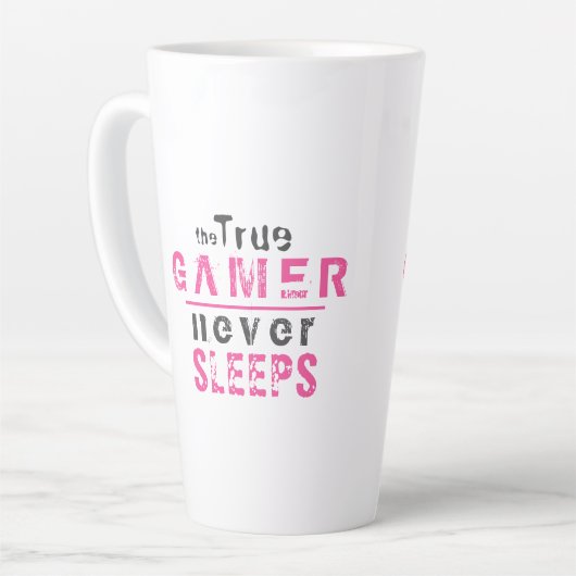 True Gamer schläft nie Pink Girl Gamer Milchtasse (Linke Ecke)