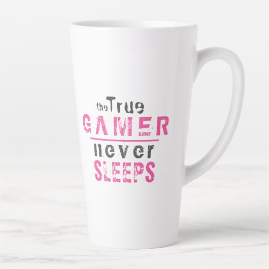 True Gamer schläft nie Pink Girl Gamer Milchtasse (Rechts)