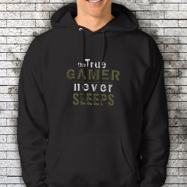 True Gamer schläft niemals Typografy Gamer Hoodie