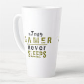 True Gamer schläft niemals Typografy Gamer Milchtasse (Linke Ecke)
