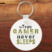 True Gamer schläft niemals Typografy Gamer Schlüsselanhänger (Vorderseite)