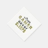 True Gamer schläft niemals Typografy Gamer Serviette (Ecke)