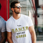 True Gamer schläft niemals Typografy Gamer T-Shirt<br><div class="desc">True Gamer schläft niemals Typografie Gamer T - Shirt. Ein lustiger und cooler T - Shirt für echte Gamer. Großer T - Shirt mit einer modernen Typografie True Gamer schläft nie in schwarz und grün. Dieser T - Shirt ist eine Geschenkidee.</div>