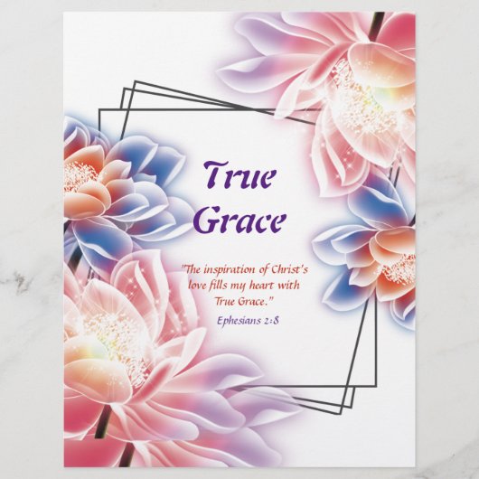 True Grace Gedicht Personalisiert Paper (Vorderseite)