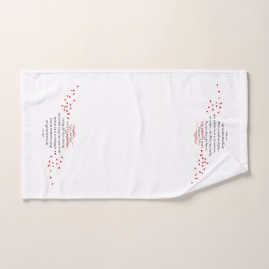 True Großmutter Zitat Red Blume Petals White Handtuch (Handtuch)