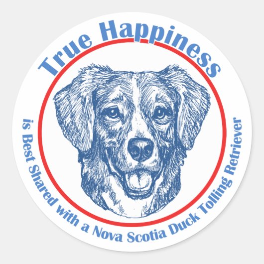 True Happy Nova Scotia Duck Tolling Retriever Runder Aufkleber (Vorderseite)