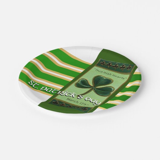 True Irish Heart St Patrick's Day PPP01 Pappteller (Schrägansicht)