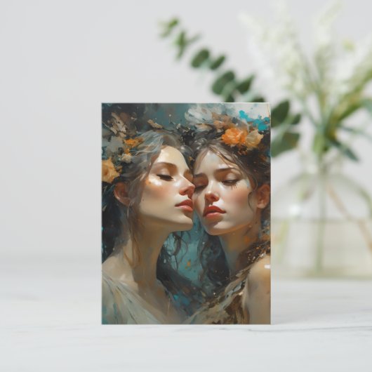 True Lesbian Lovers Postkarte (Stehend Vorderseite)