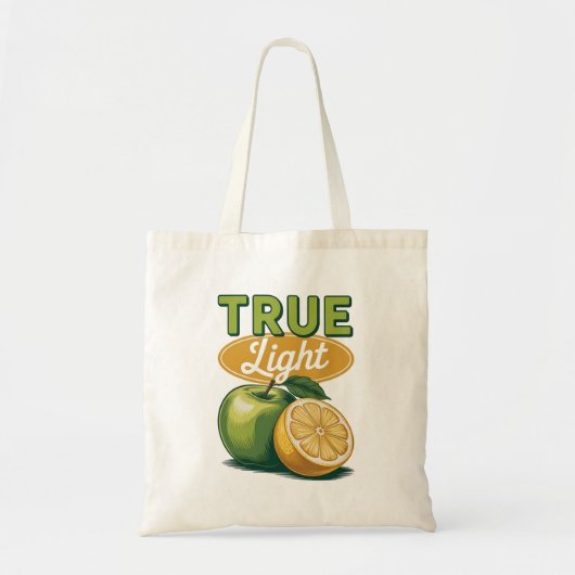 True Light Green Apple Lemon Retro Faith T-Shirt Tragetasche (Vorne)