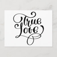 True Love Black & White Typografy Wedding Bridal