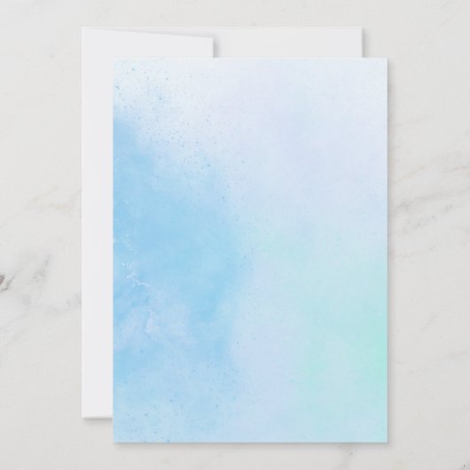 "True Love Blue" Einladung zur Hochzeit (Rückseite)