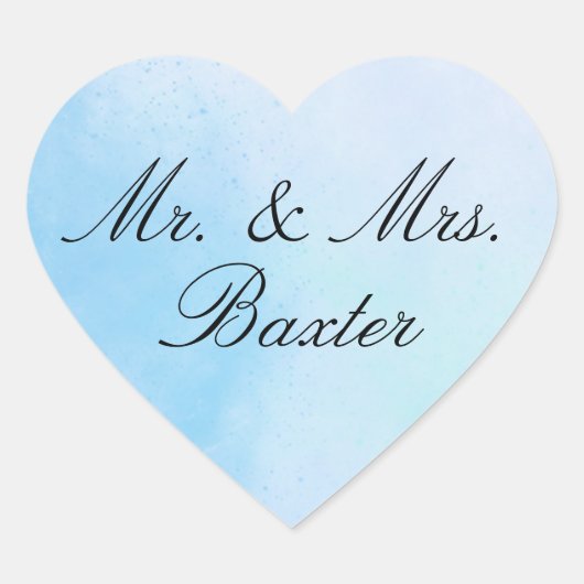 "True Love Blue" Herz-Aufkleber (Vorderseite)