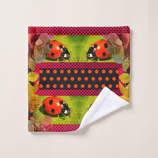 True Love Bug Ladybug Badhandtuch Set (Waschlappen)