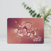 True Love Bursting Hearts UAWG (Version 2) RSVP Karte (Stehend Vorderseite)