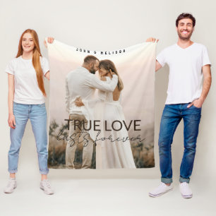 True Love Couple Family Foto Personalisierter Name Fleecedecke