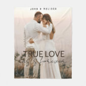 True Love Couple Family Foto Personalisierter Name Fleecedecke (Vorderseite)