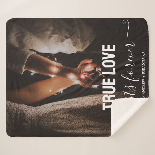 True Love Couple Foto Fleece Blanket Sherpadecke (Vorderseite (Horizontal))
