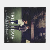 True Love Couple Foto Hochzeitsgeschenk Fleece Bla (Vorderseite (Horizontal))