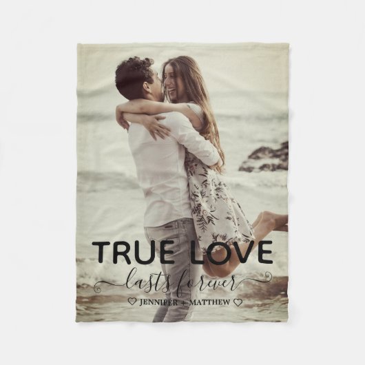 True Love Couple Foto Verlobung Geschenk Fleecedecke (Vorderseite)
