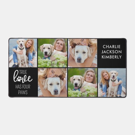 True Love Custom Pet Dog Lover 4 FotoCollage Schreibtischunterlage (Vorderseite)