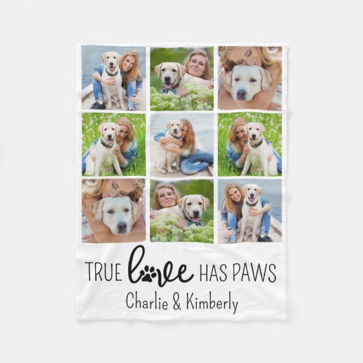 True Love Custom Pet Hund Lover Niedliche Fotolage Fleecedecke (Vorderseite)