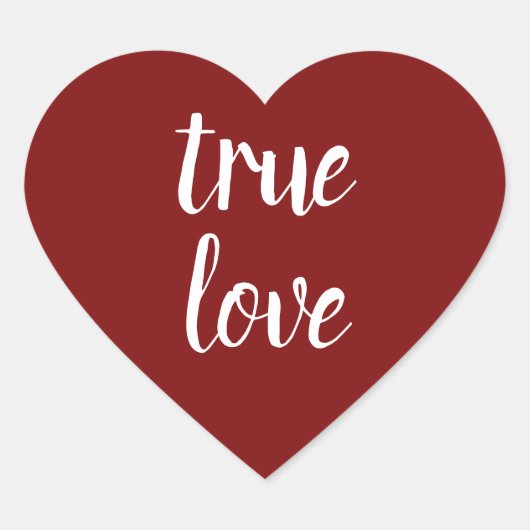"True Love" Deep Red Heart Stickers (Vorderseite)