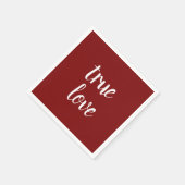 "True Love" Deep Red Paper Napkins Serviette (Ecke)