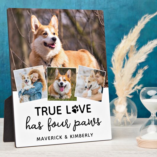 True Love Dog Lover Personalisiert 4 Fotolage Fotoplatte